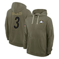 P.Steelers #3 Jaquan Brisker Player Olive Salute to Service Pullover Hoodies Limited STECN Stitched Jerseys