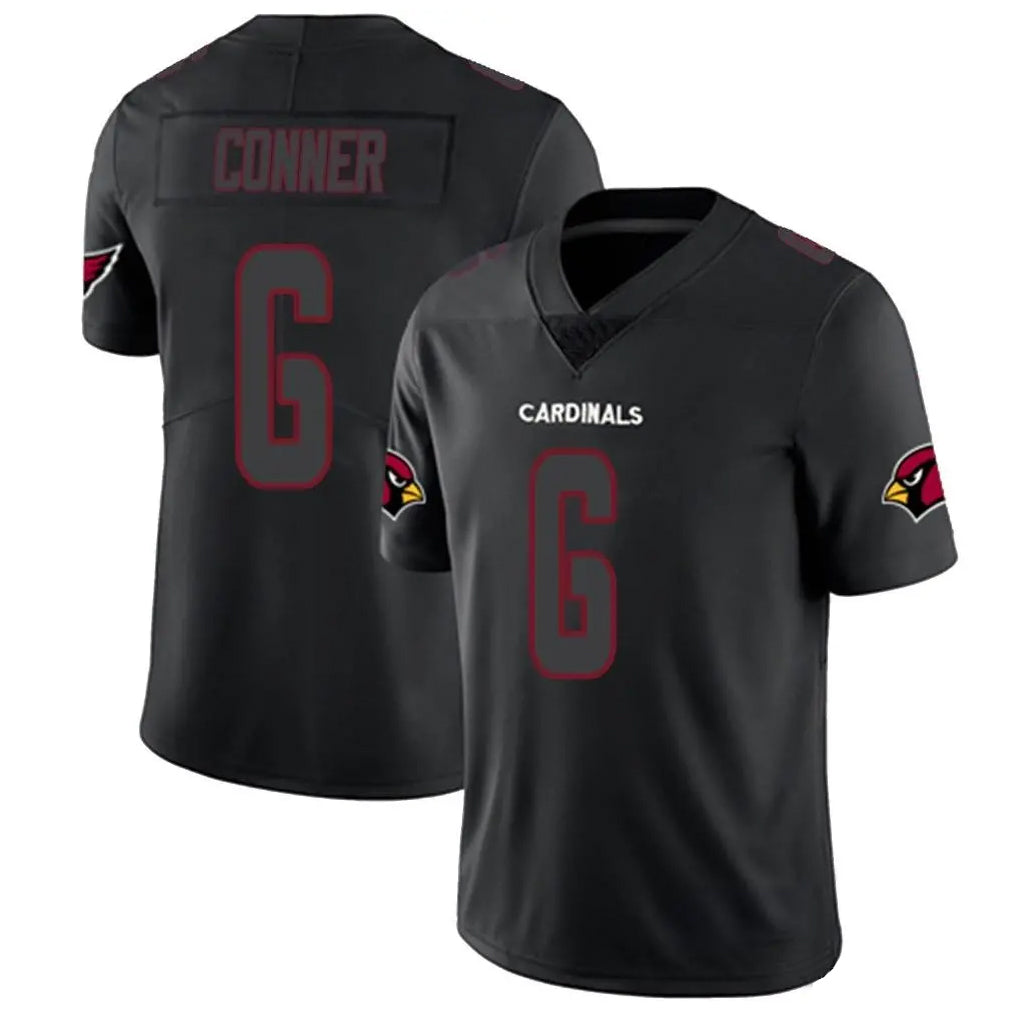 A.Cardinals #6 James Conner Player Black Impact Limited Home Game STECN Stitched Jerseys