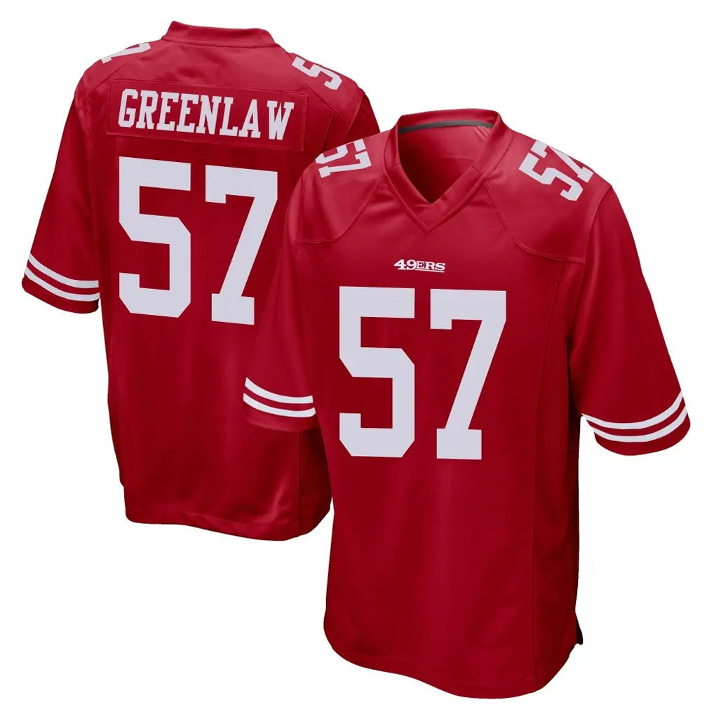 SF.49ers #57 Dre Greenlaw Player Red Home Game STECN Stitched Jerseys
