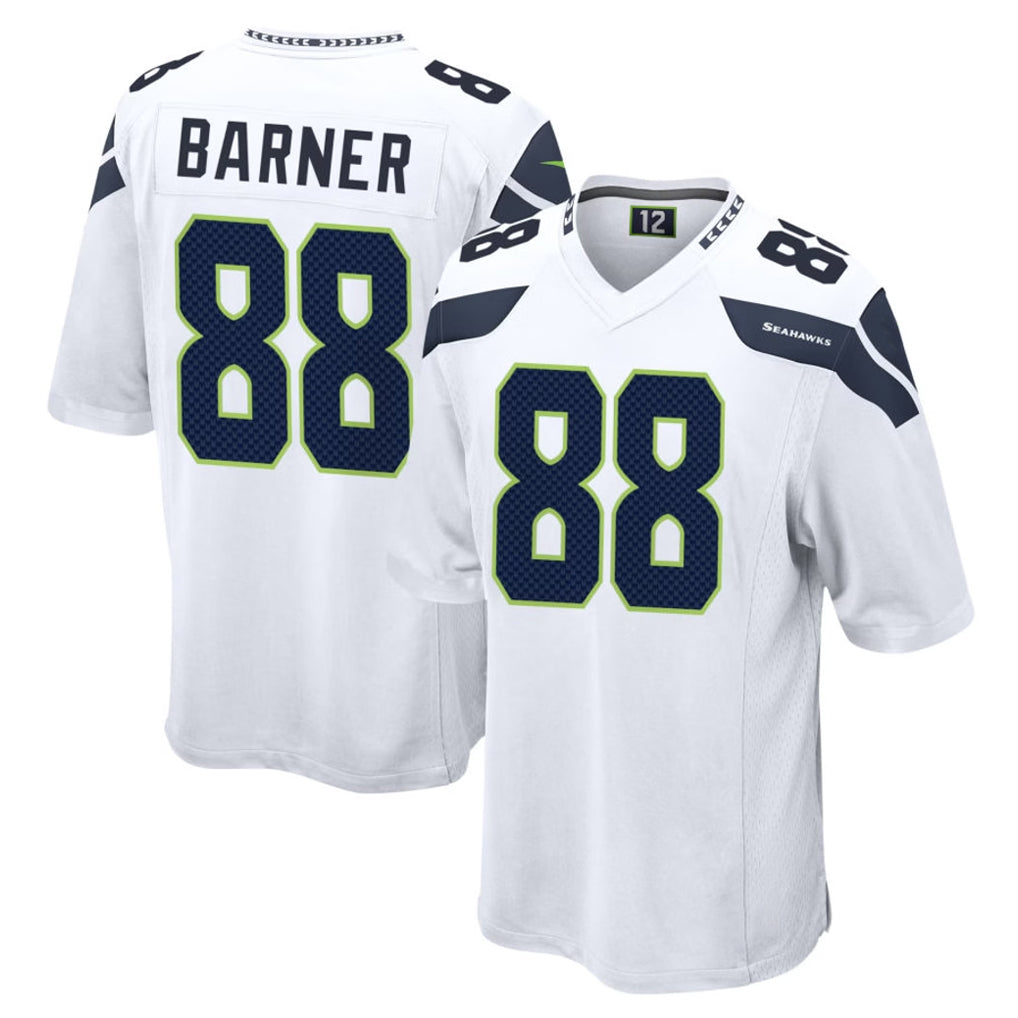 S.Seahawks #88 AJ Barner Player White Home Game STECN Stitched Jerseys