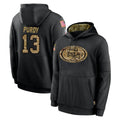 SF.49ers #13 Brock Purdy Player Black Salute to Service Sideline Performance Pullover Hoodies Home Game STECN Stitched Jerseys