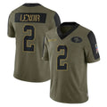 SF.49ers #2 Deommodore Lenoir Player Olive Salute To Service Limited Game STECN Stitched Jerseys