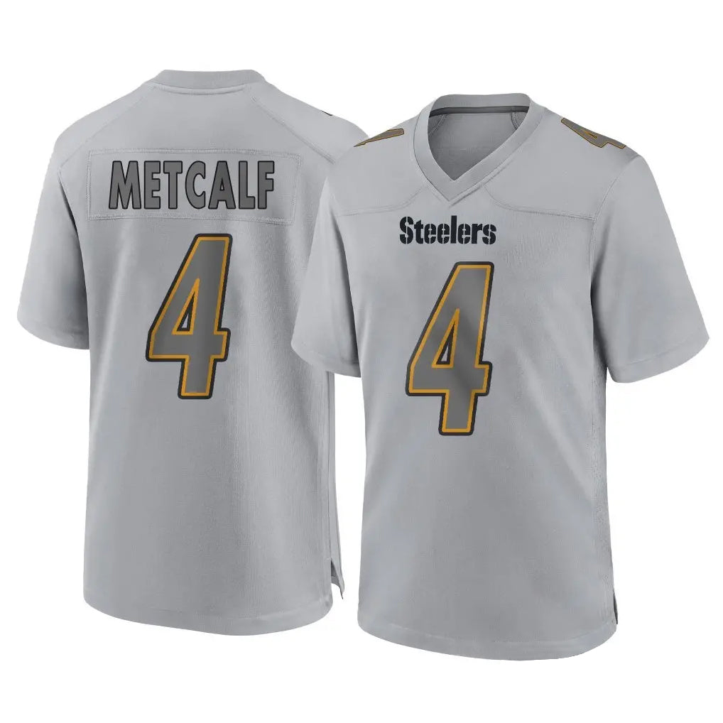 P.Steelers #4 DK Metcalf Player Gray Atmosphere Fashion Home Game STECN Stitched Jerseys