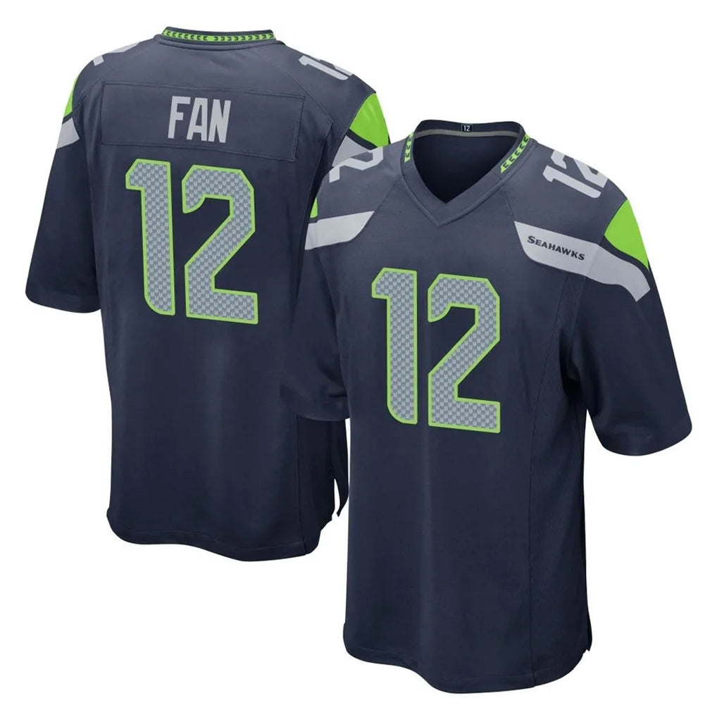 S.Seahawks #12 12th Fan Player Navy Home Game STECN Stitched Jerseys