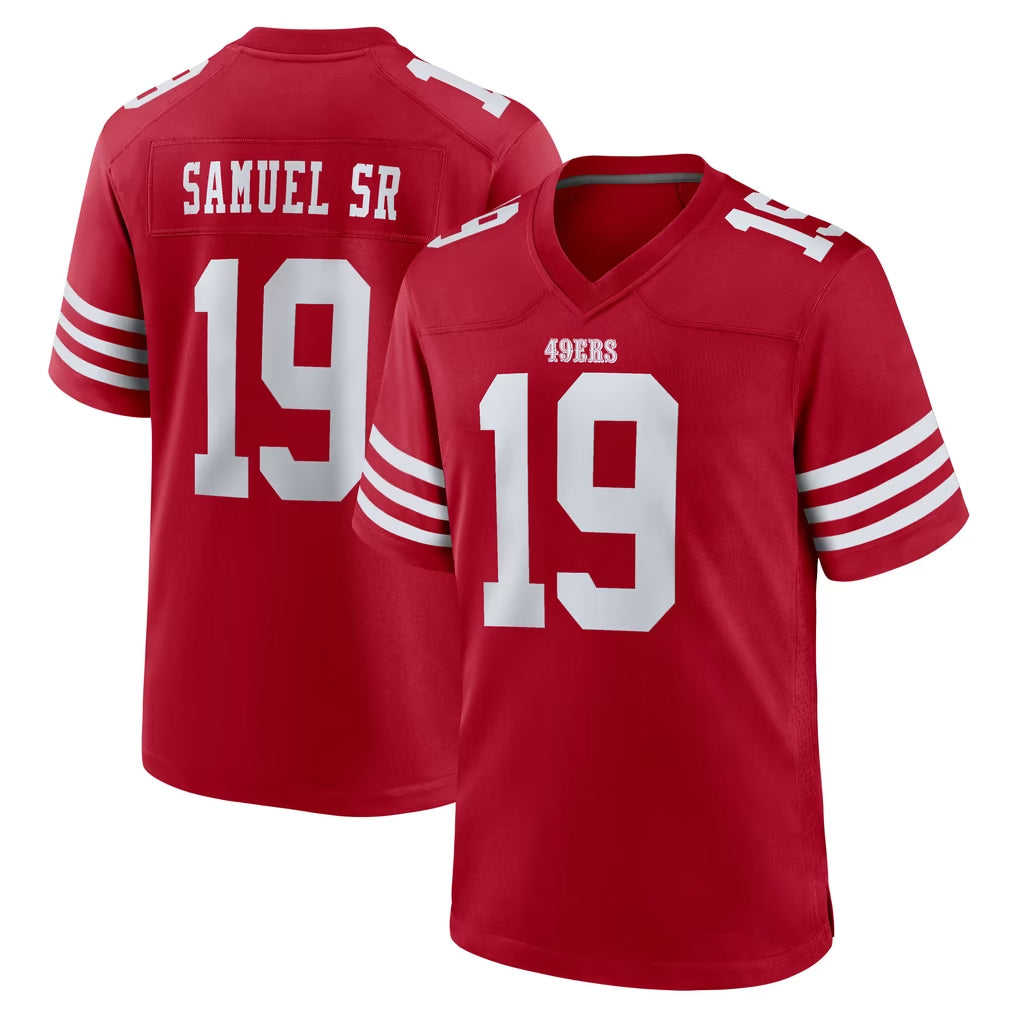SF.49ers #19 Deebo Samuel Sr. Player Red Game Home STECN Stitched Jerseys