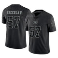 SF.49ers #57 Dre Greenlaw Player Black Limited Reflective Home Game STECN Stitched Jerseys