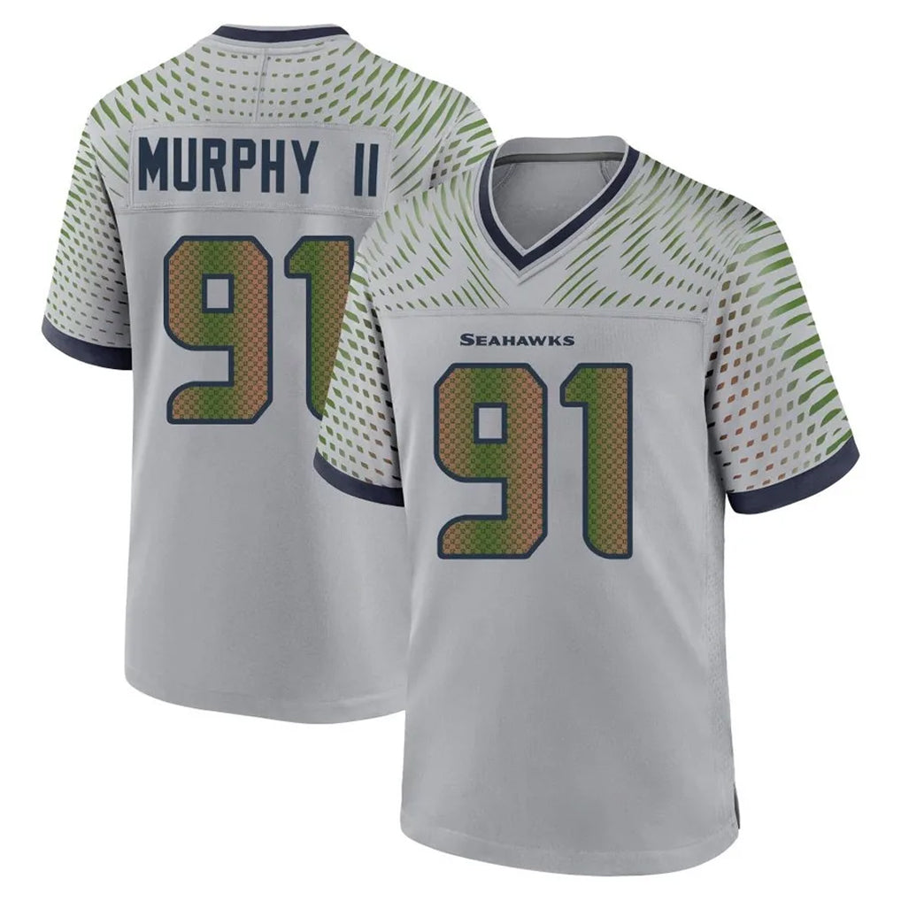 S.Seahawks #91 Byron Murphy II Player Grey 2025 Rivalries Collection Home Game STECN Stitched Jerseys