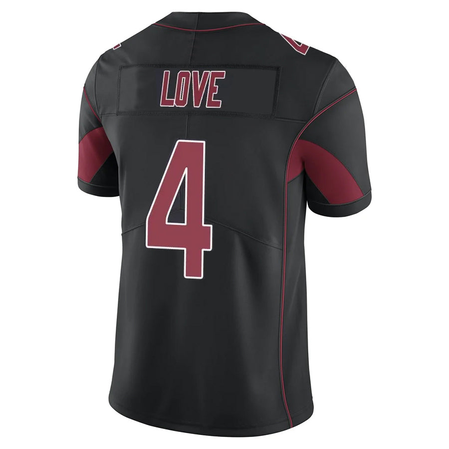 A.Cardinals #4 Jeremiyah Love Player Black Limited Elite Home Game STECN Stitched Jerseys
