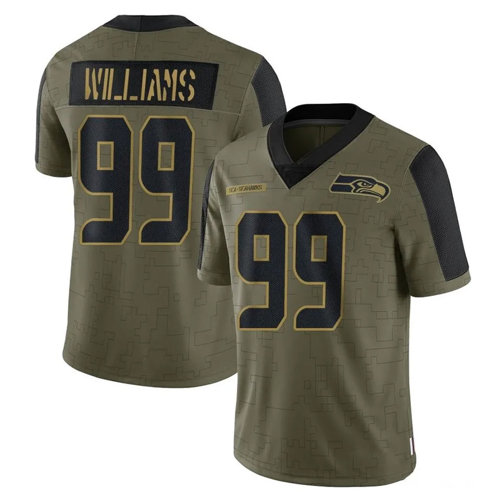S.Seahawks #99 Leonard Williams Player Olive Salute To Service Limited Game STECN Stitched Jerseys