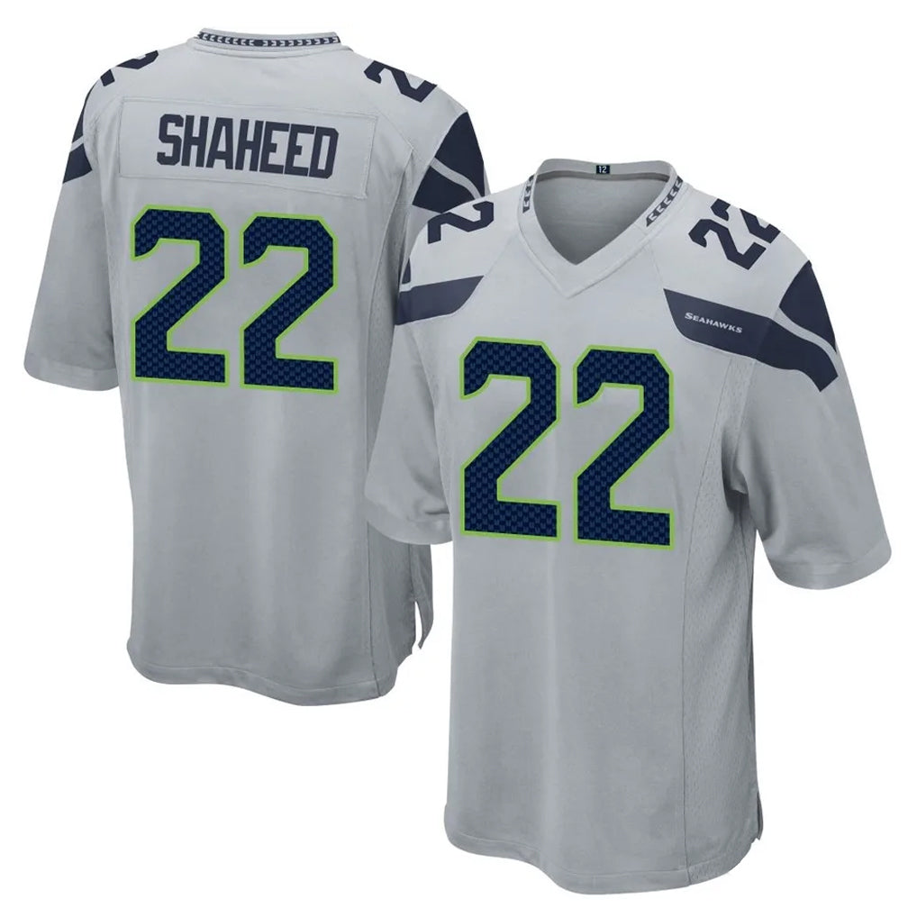 S.Seahawks #22 Rashid Shaheed Player Gray Home Game STECN Stitched Jerseys