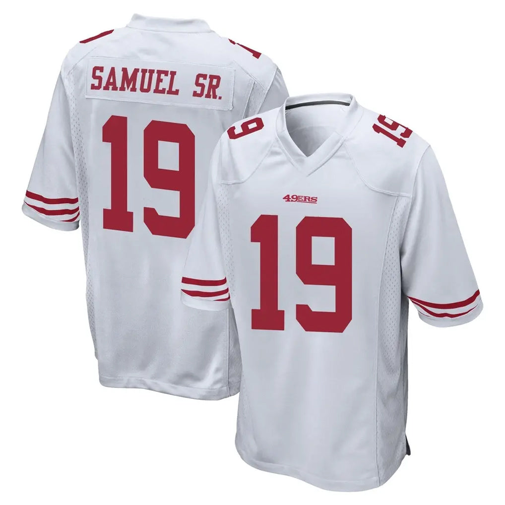SF.49ers #19 Deebo Samuel Sr. Player White Home Game STECN Stitched Jerseys