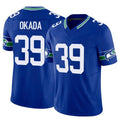 S.Seahawks #39 Ty Okada Player Royal Limited Throwback Vapor F.U.S.E. Home Game STECN Stitched Jerseys