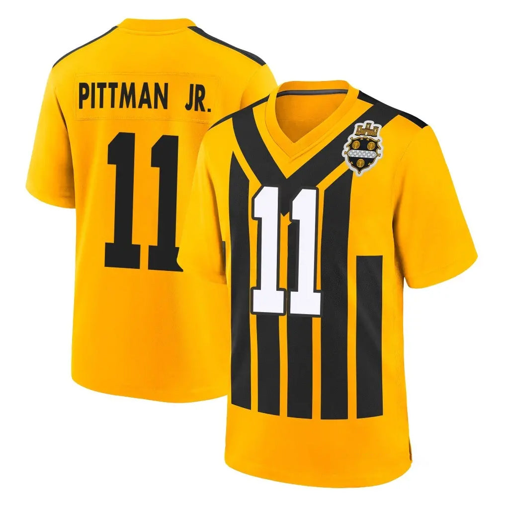 P.Steelers #11 Michael Pittman Jr. Player Gold Limited 1933 Throwback Home Game STECN Stitched Jerseys