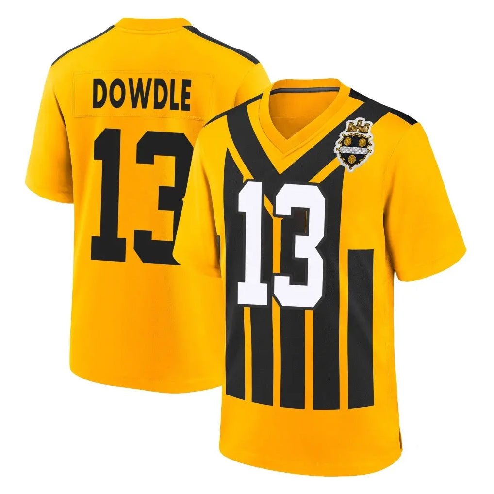 P.Steelers #13 Rico Dowdle Player Gold Limited 1933 Throwback Home Game STECN Stitched Jerseys