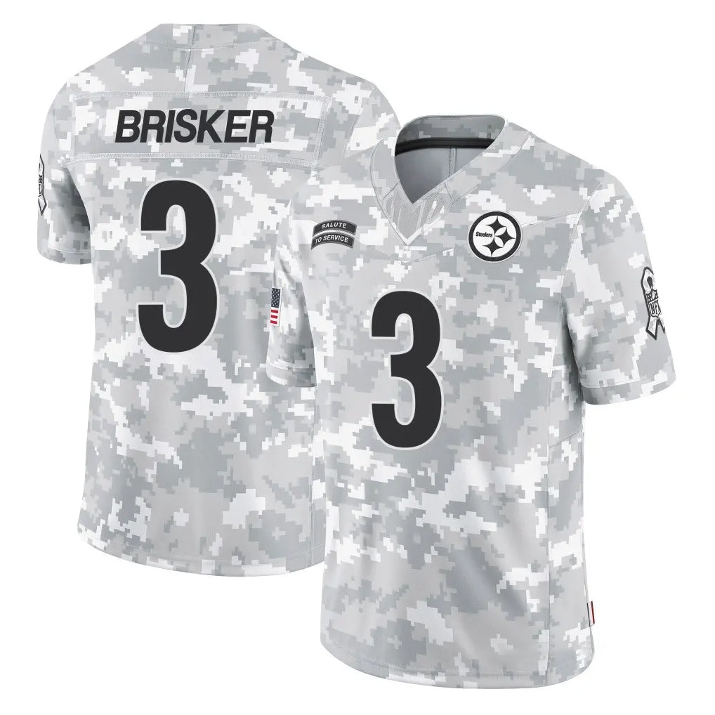 P.Steelers #3 Jaquan Brisker Player Arctic Camo Limited Salute To Service Home Game STECN Stitched Jerseys