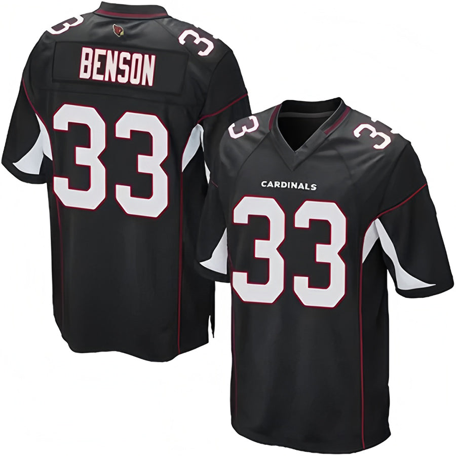 A.Cardinals #33 Trey Benson Player Black Alternate Game STECN Stitched Jerseys