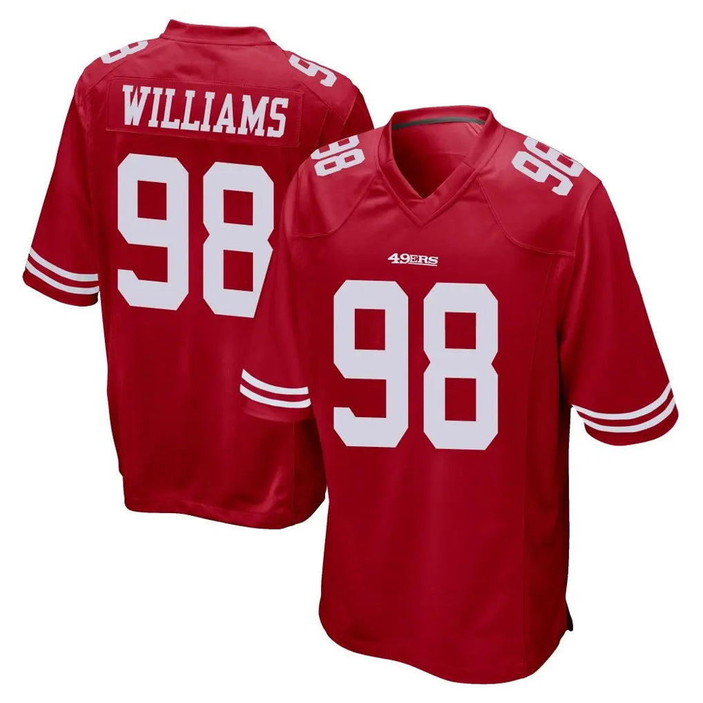 SF.49ers #98 Mykel Williams Player Red Home Game STECN Stitched Jerseys
