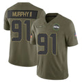 S.Seahawks #91 Byron Murphy II Player Olive 2025 Salute To Service Limited Home Game STECN Stitched Jerseys