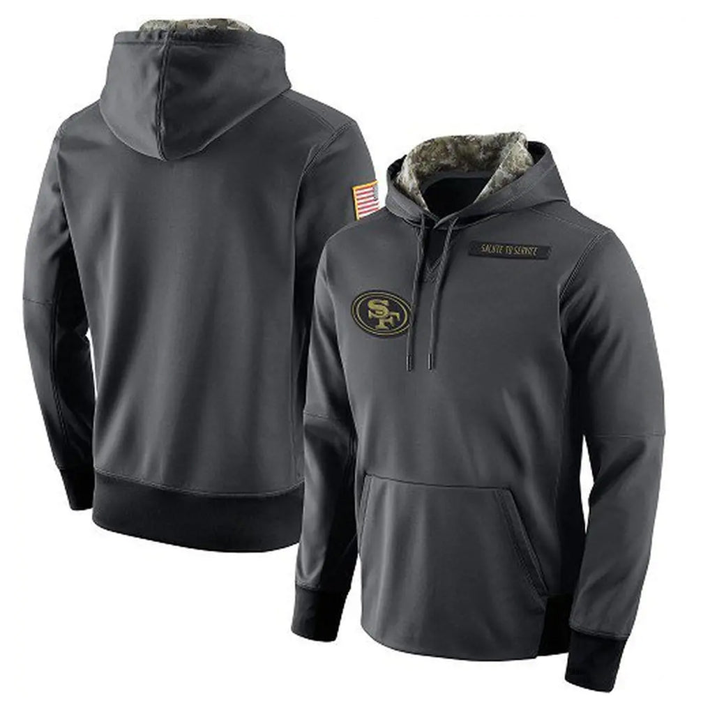 SF.49ers ## 49ers Blank Player Anthracite Pullover Hoodies Home Game STECN Stitched Jerseys