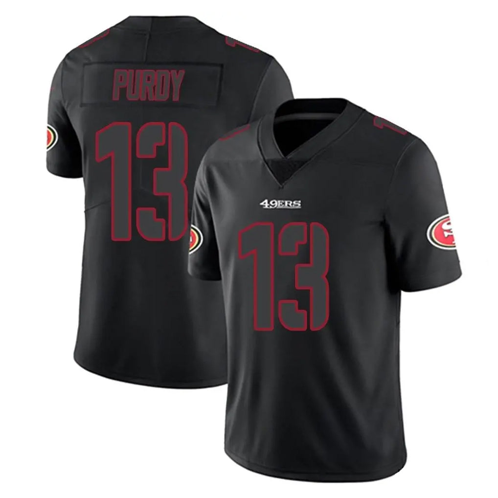 SF.49ers #13 Brock Purdy Player Black Impact Limited Home Game STECN Stitched Jerseys