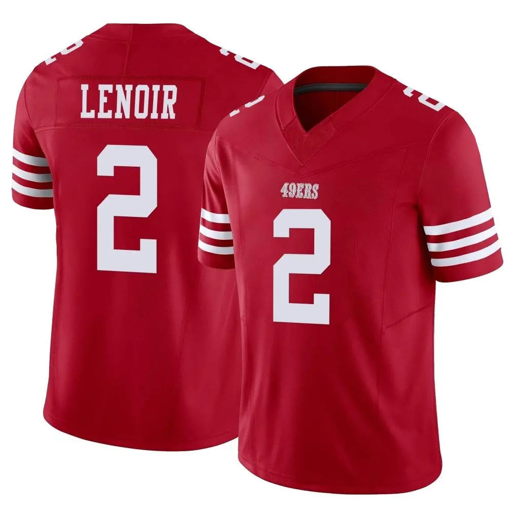 SF.49ers #2 Deommodore Lenoir Player Red Limited Vapor F.U.S.E. Home Game STECN Stitched Jerseys