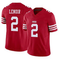 SF.49ers #2 Deommodore Lenoir Player Red Limited Vapor F.U.S.E. Home Game STECN Stitched Jerseys
