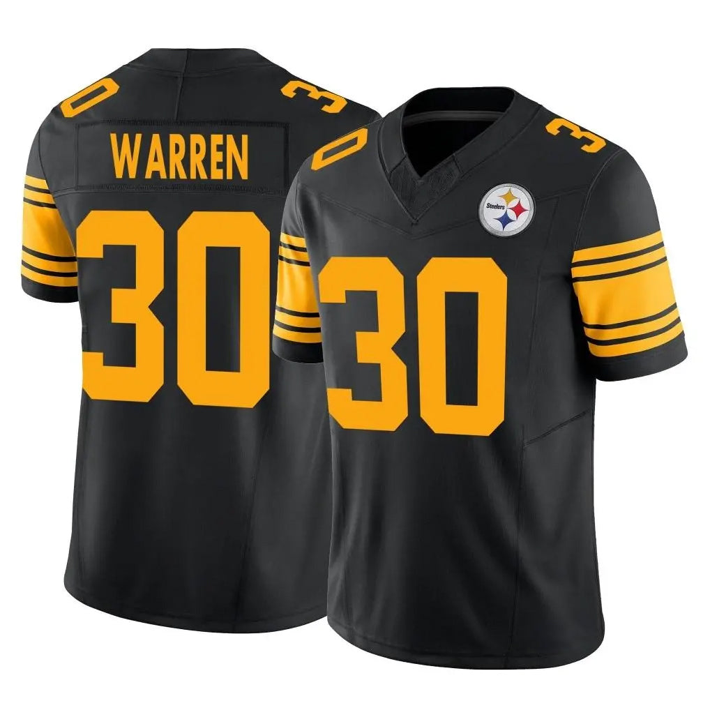 P.Steelers #30 Jaylen Warren Player Black Limited 2nd Alternate Vapor F.U.S.E. Home Game STECN Stitched Jerseys