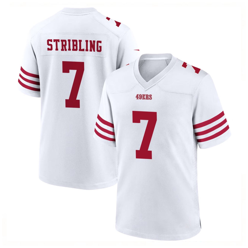 SF.49ers #7 De'Zhaun Stribling Player White Game Home STECN Stitched Jerseys
