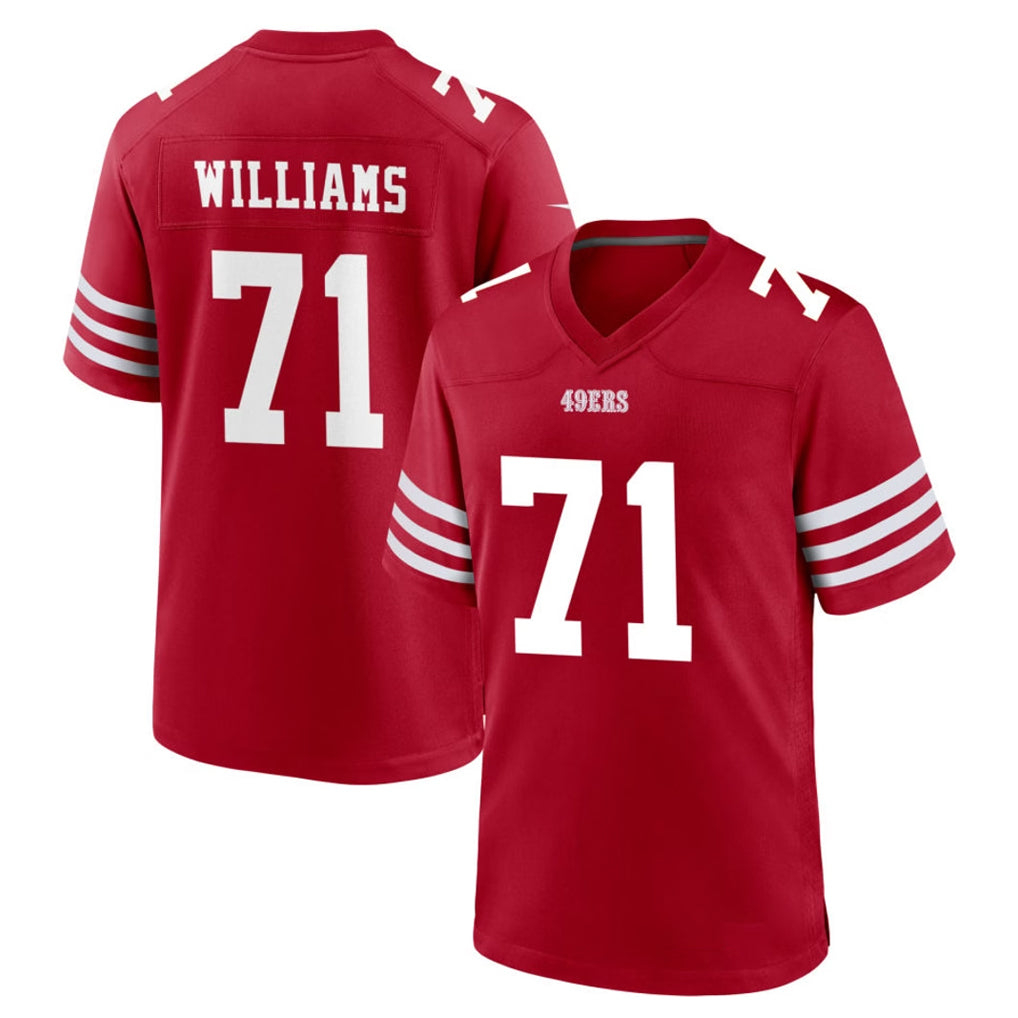 SF.49ers #71 Trent Williams Player Red Game Home STECN Stitched Jerseys