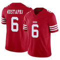 SF.49ers #6 Malik Mustapha Player Red Limited Vapor F.U.S.E. Home Game STECN Stitched Jerseys