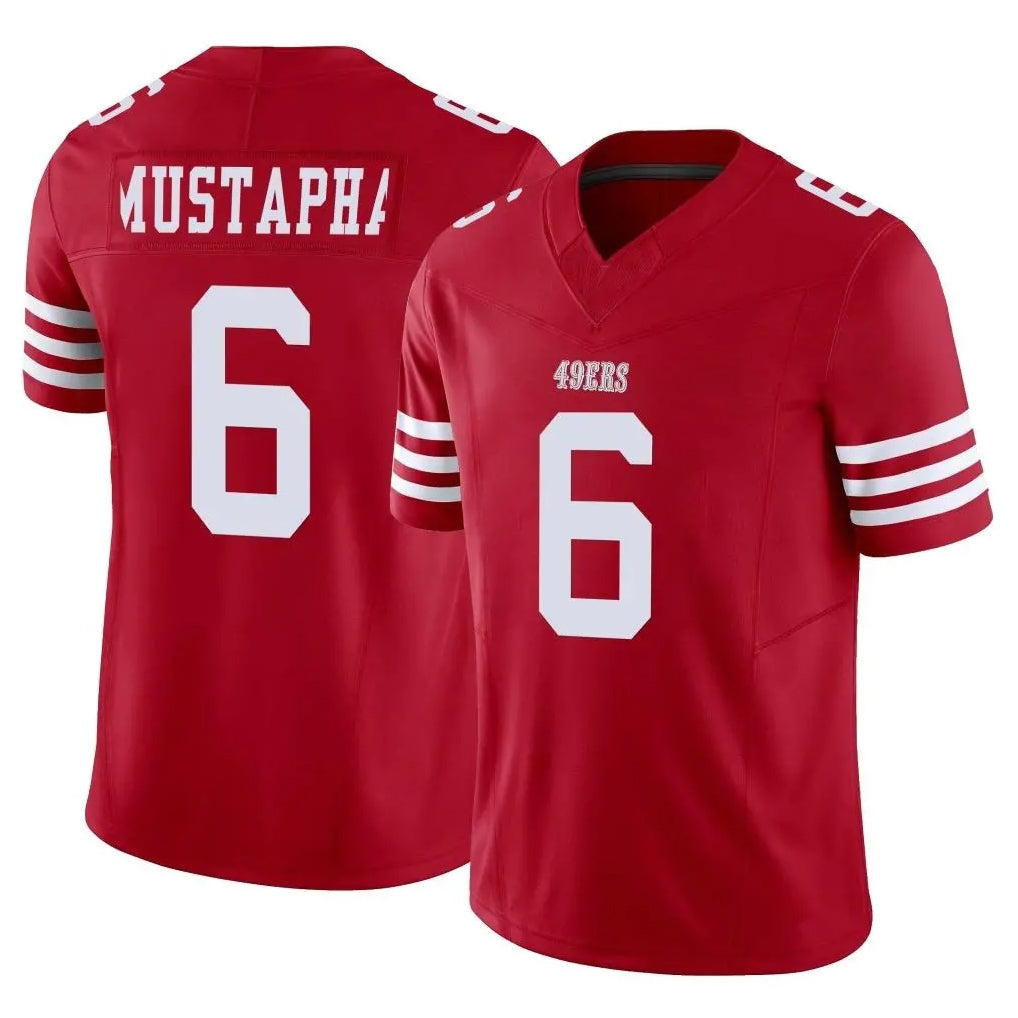 SF.49ers #6 Malik Mustapha Player Red Limited Vapor F.U.S.E. Home Game STECN Stitched Jerseys