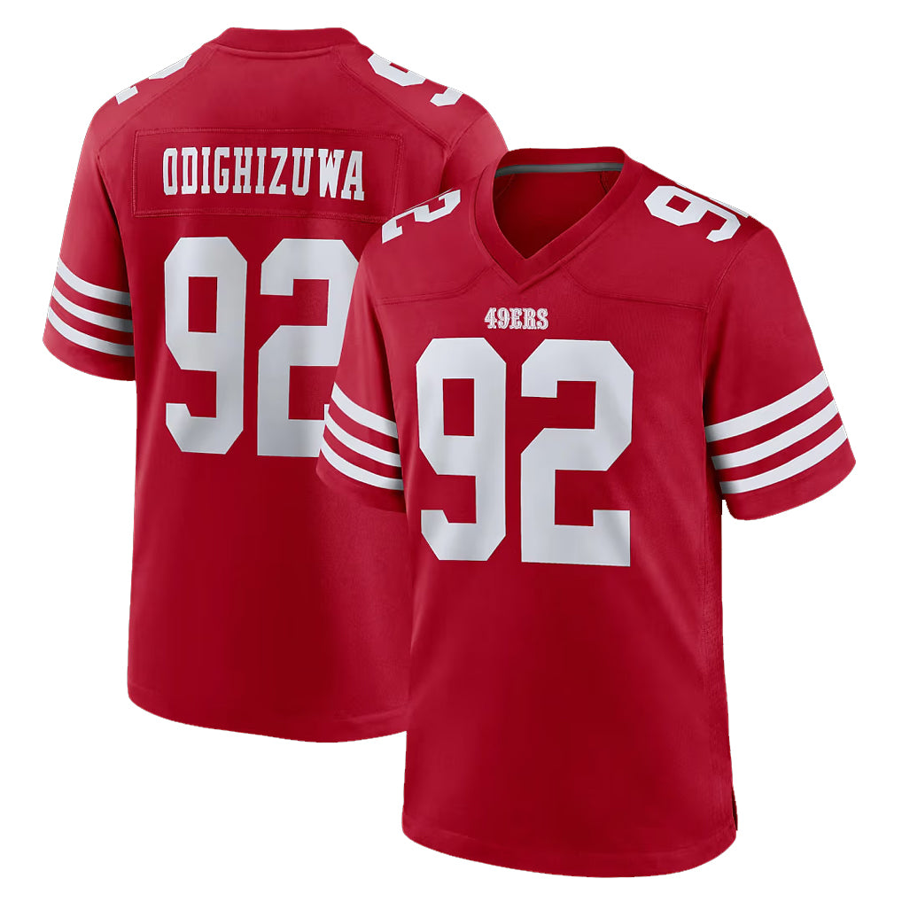 SF.49ers #92 Osa Odighizuwa Player Red Game Home STECN Stitched Jerseys