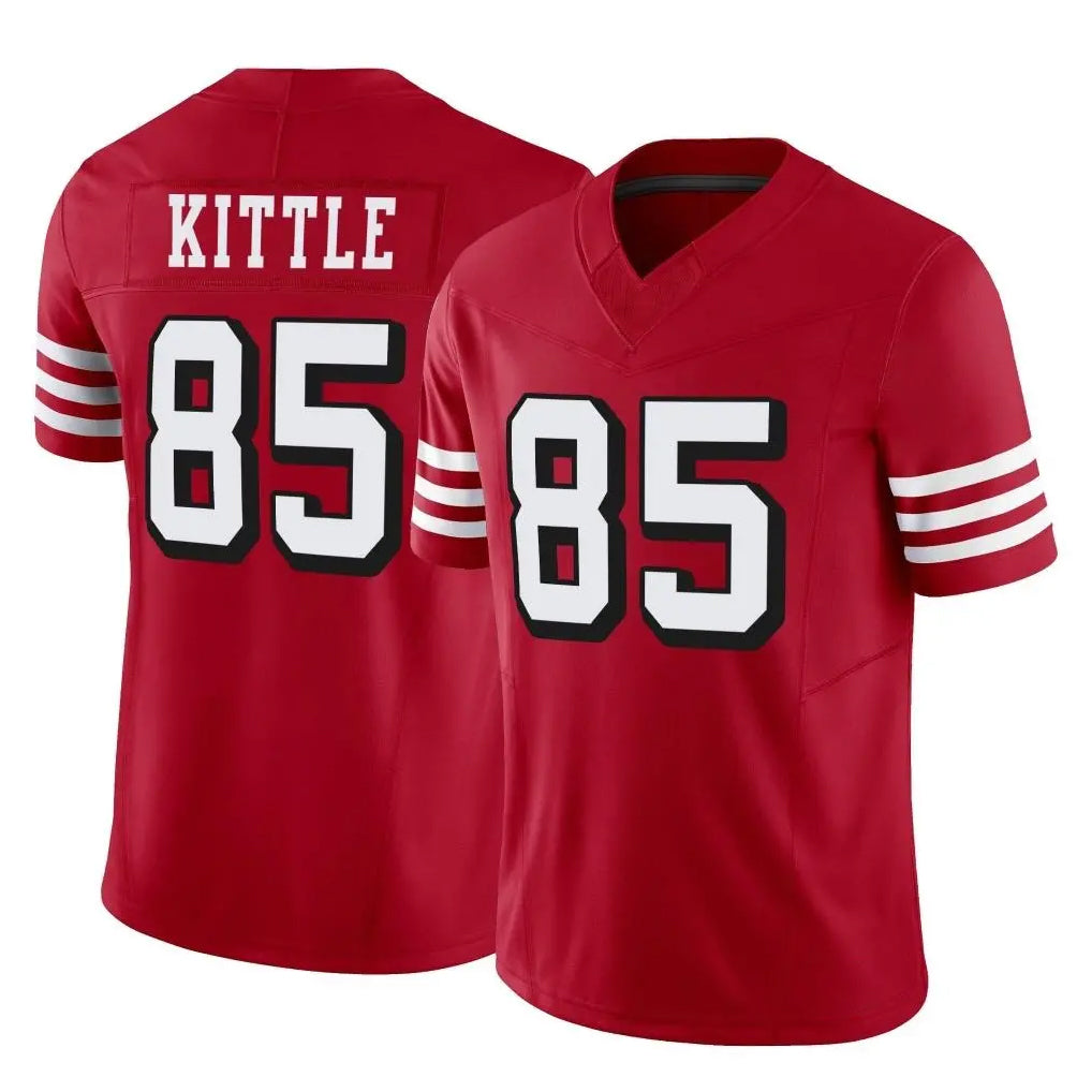 SF.49ers #85 George Kittle Player Red Limited Alternate Vapor F.U.S.E. Home Game STECN Stitched Jerseys