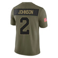 A.Cardinals #2 Will Johnson Player Olive Salute To Service Limited Home Game STECN Stitched Jerseys