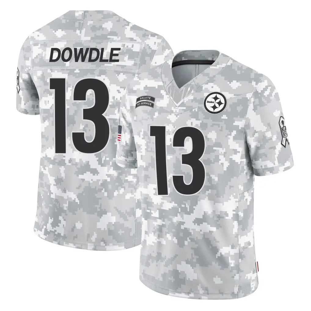 P.Steelers #13 Rico Dowdle Player Arctic Camo Limited Salute To Service Home Game STECN Stitched Jerseys
