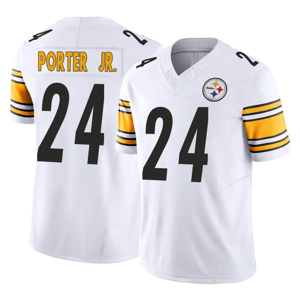 P.Steelers #24 Joey Porter Jr. Player White Limited Vapor F.U.S.E. Home Game STECN Stitched Jerseys