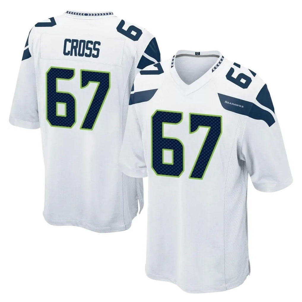 S.Seahawks #67 Charles Cross Player White Home Game STECN Stitched Jerseys