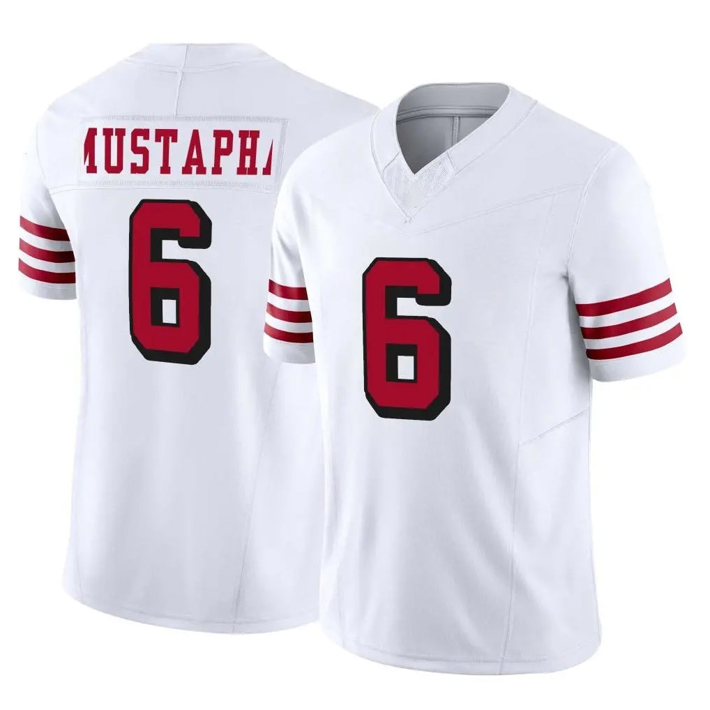 SF.49ers #6 Malik Mustapha Player White Limited Alternate Vapor F.U.S.E. Home Game STECN Stitched Jerseys