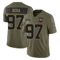 SF.49ers #97 Nick Bosa Player Olive 2025 Salute To Service Limited Home Game STECN Stitched Jerseys