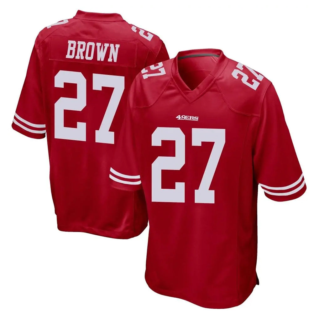 SF.49ers #27 Ji'Ayir Brown Player Red Home Game STECN Stitched Jerseys