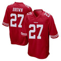 SF.49ers #27 Ji'Ayir Brown Player Red Home Game STECN Stitched Jerseys