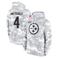 P.Steelers #4 DK Metcalf Player Arctic Camo Limited Salute to Service Pullover Hoodies Game STECN Stitched Jerseys