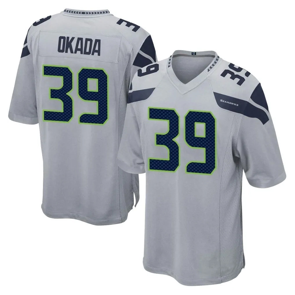 S.Seahawks #39 Ty Okada Player Gray Home Game STECN Stitched Jerseys