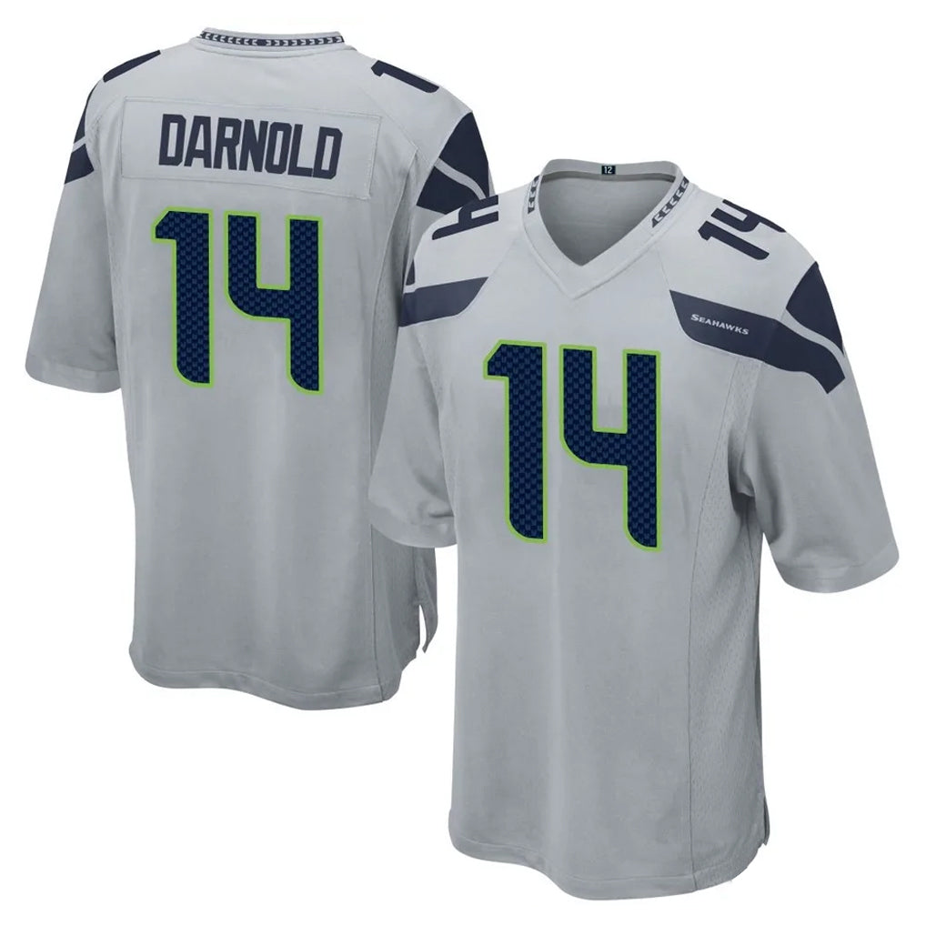S.Seahawks #14 Sam Darnold Player Gray Home Game STECN Stitched Jerseys