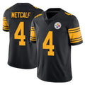 P.Steelers #4 DK Metcalf Player Black Limited Color Rush Home Game STECN Stitched Jerseys