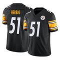 P.Steelers #51 Nick Herbig Player Black Limited Vapor F.U.S.E. Home Game STECN Stitched Jerseys