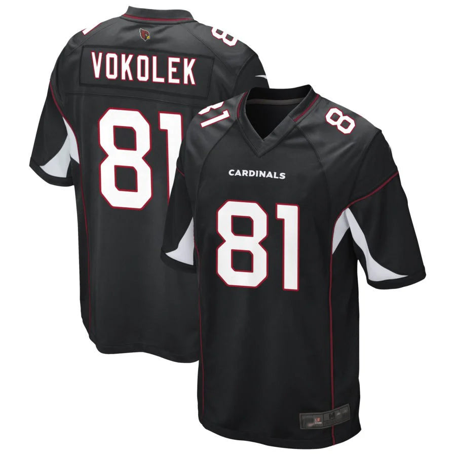 A.Cardinals #81 Travis Vokolek Player Black Game STECN Stitched Jerseys