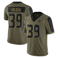 S.Seahawks #39 Ty Okada Player Olive Salute To Service Limited Game STECN Stitched Jerseys
