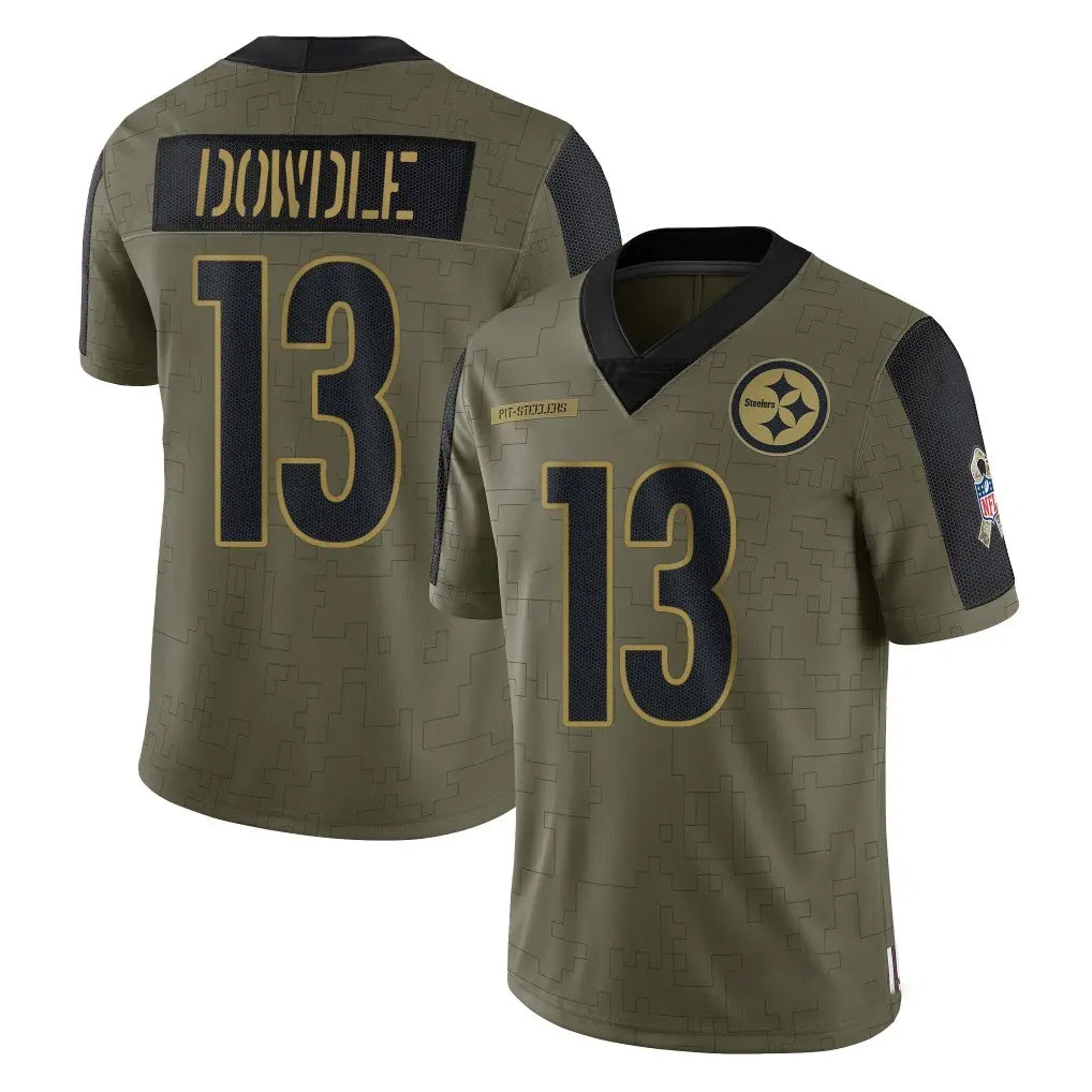 P.Steelers #13 Rico Dowdle Player Olive Salute To Service Limited Game STECN Stitched Jerseys