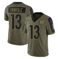 P.Steelers #13 Rico Dowdle Player Olive Salute To Service Limited Game STECN Stitched Jerseys